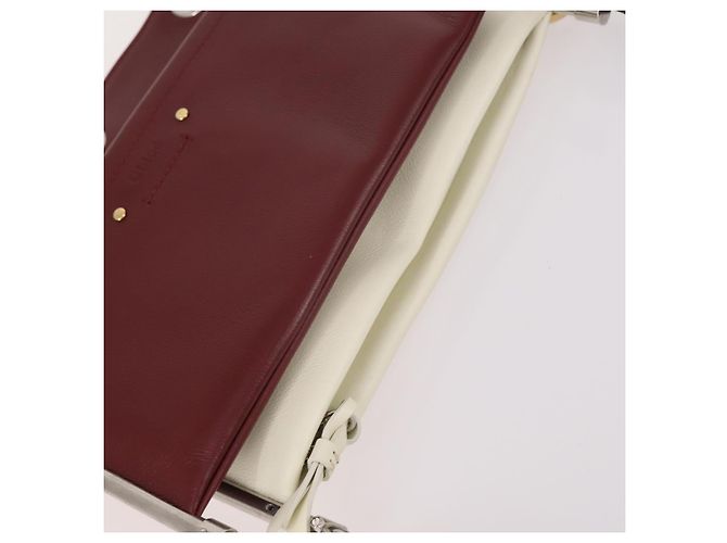 Chloé Borsa a Spalla Chloe Roy in Pelle Bordeaux Oro Auth BA5266 D'oro Bordò - vista 6
