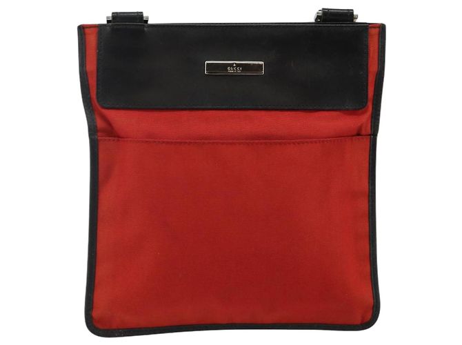 Borsa a Spalla GUCCI in Nylon Rosso Argento 019 0348 Auth ep10806 - vista 2