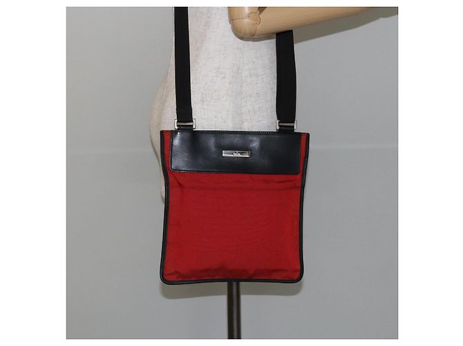 Borsa a Spalla GUCCI in Nylon Rosso Argento 019 0348 Auth ep10806 - vista 22