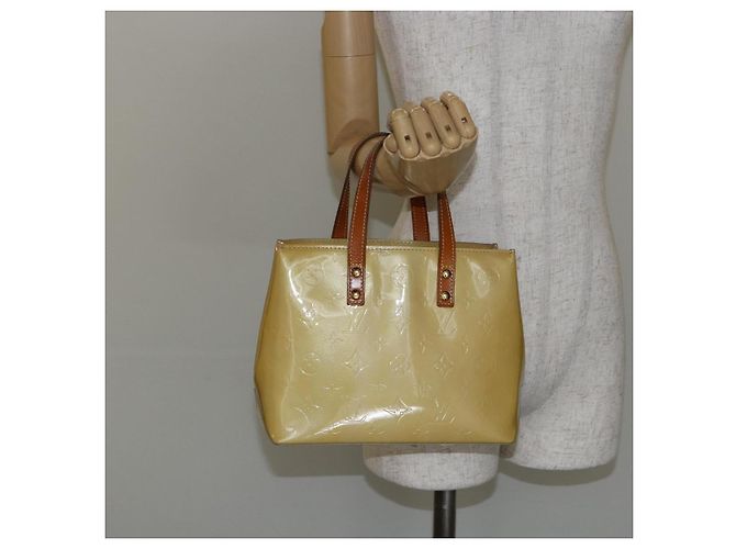 LOUIS VUITTON Borsa a Mano Monogram Vernis Reade PM Beige M91334 LV Auth ep10940 - vista 21