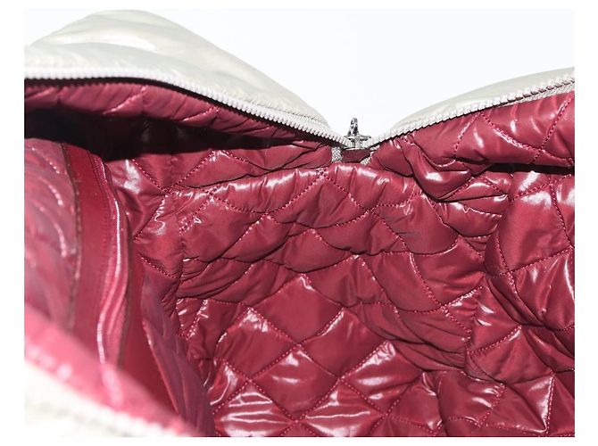 CHANEL Borsa Tote Cocoon Nylon Grigio Argento CC Auth BA5928 Marrone - vista 19