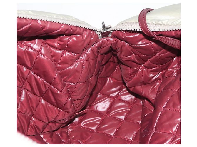 CHANEL Borsa Tote Cocoon Nylon Grigio Argento CC Auth BA5928 Marrone - vista 20
