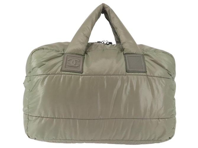 CHANEL Borsa Tote Cocoon Nylon Grigio Argento CC Auth BA5928 Marrone - vista 3