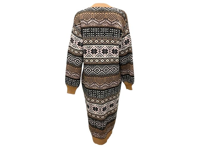 Ralph & Russo Langer Cardigan aus Wolle und Kaschmir Camel / Weiß / Rosa Mehrfarben - Ansicht 3