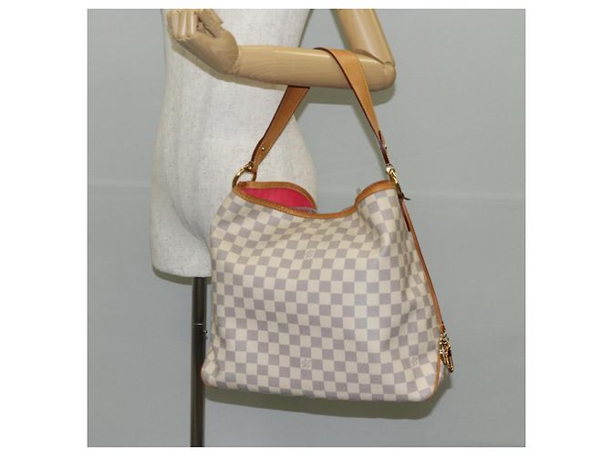 LOUIS VUITTON Borsa a Spalla Damier Azur Delightful MM N41448 LV Auth 142302V - vista 25