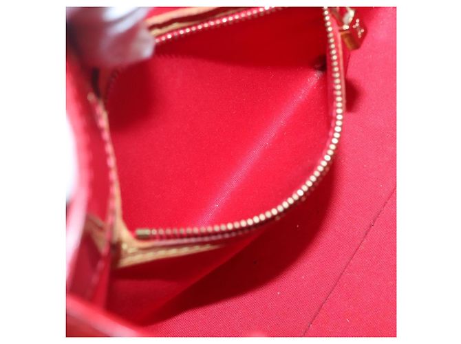 LOUIS VUITTON Monogram Vernis Reade PM Borsa a Mano Rossa M91088 LV Auth 141534 Rosso - vista 20