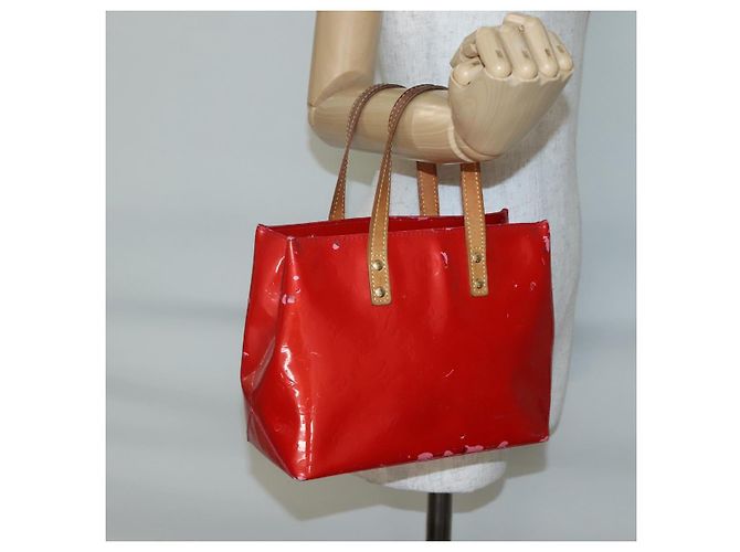 LOUIS VUITTON Monogram Vernis Reade PM Borsa a Mano Rossa M91088 LV Auth 141534 Rosso - vista 21