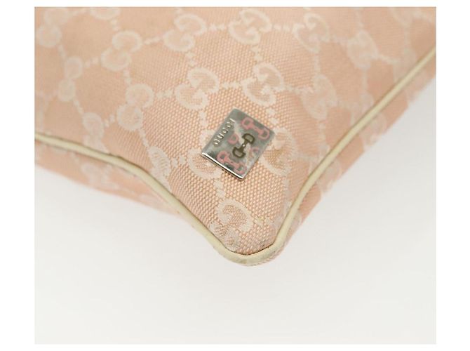Borsa a Spalla GG Canvas Sherry Line Gucci Rosa Argento Kaki 145809 Auth 141421 Cachi - vista 11