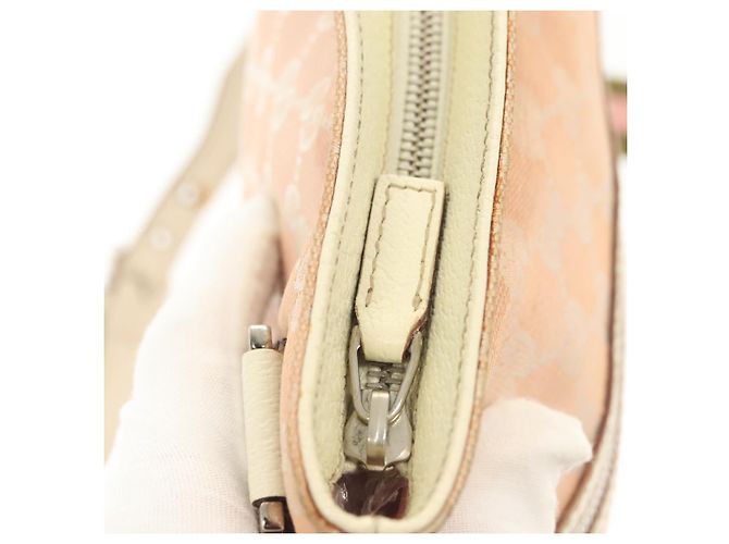 Borsa a Spalla GG Canvas Sherry Line Gucci Rosa Argento Kaki 145809 Auth 141421 Cachi - vista 16