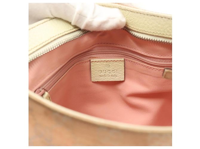 Borsa a Spalla GG Canvas Sherry Line Gucci Rosa Argento Kaki 145809 Auth 141421 Cachi - vista 18