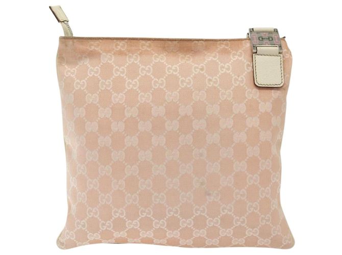Borsa a Spalla GG Canvas Sherry Line Gucci Rosa Argento Kaki 145809 Auth 141421 Cachi - vista 3