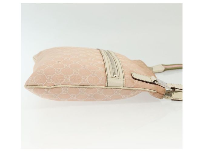 Borsa a Spalla GG Canvas Sherry Line Gucci Rosa Argento Kaki 145809 Auth 141421 Cachi - vista 4