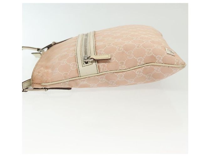 Borsa a Spalla GG Canvas Sherry Line Gucci Rosa Argento Kaki 145809 Auth 141421 Cachi - vista 5