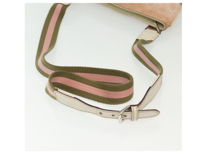 Borsa a Spalla GG Canvas Sherry Line Gucci Rosa Argento Kaki 145809 Auth 141421 Cachi - vista 7