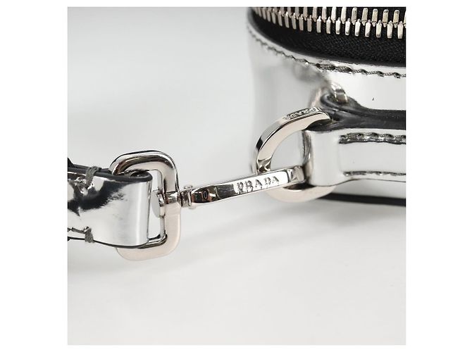 PRADA Borsa a Spalla in Pelle Argento 2VH070 Auth 142285M - vista 18