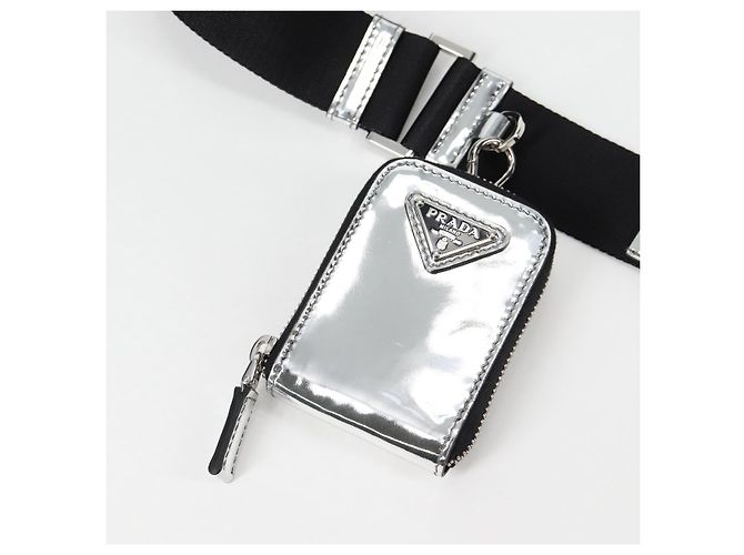 PRADA Borsa a Spalla in Pelle Argento 2VH070 Auth 142285M - vista 19
