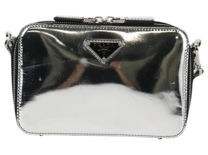 PRADA Borsa a Spalla in Pelle Argento 2VH070 Auth 142285M - vista 2