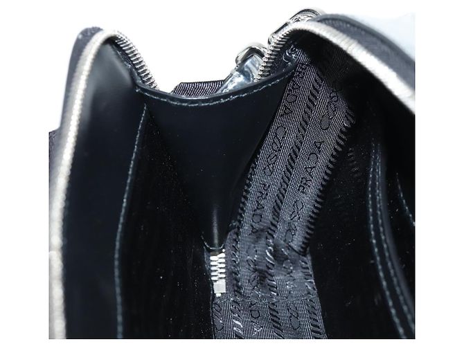 PRADA Borsa a Spalla in Pelle Argento 2VH070 Auth 142285M - vista 26