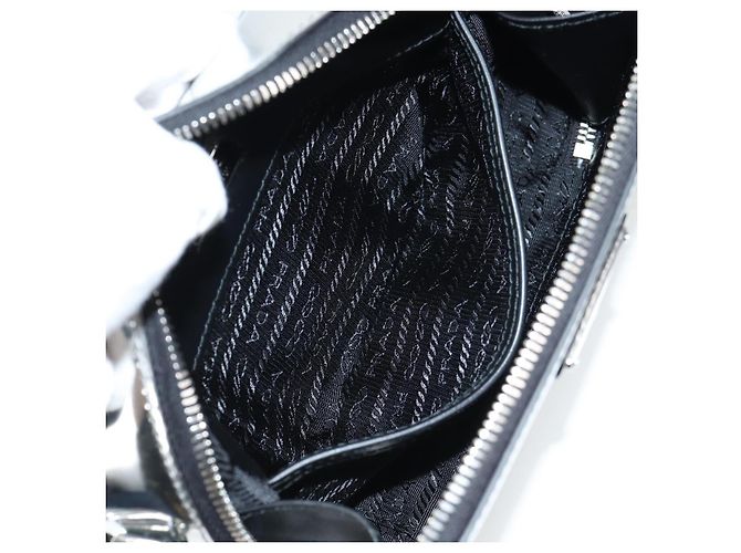 PRADA Borsa a Spalla in Pelle Argento 2VH070 Auth 142285M - vista 27