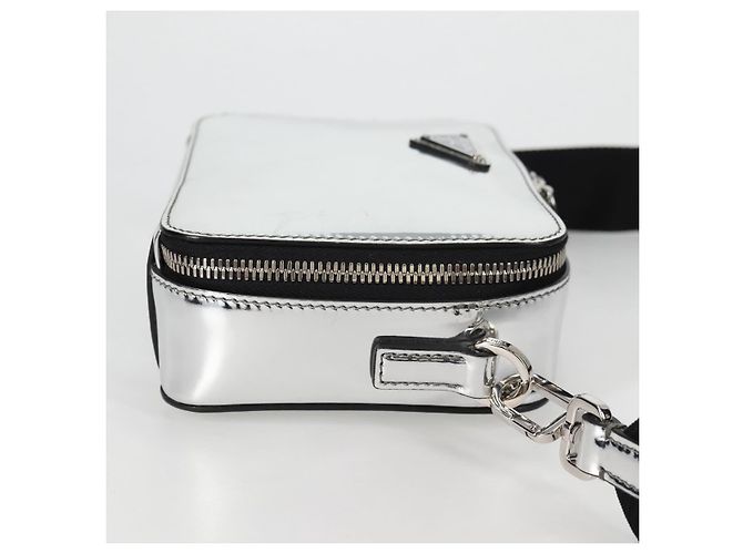 PRADA Borsa a Spalla in Pelle Argento 2VH070 Auth 142285M - vista 5
