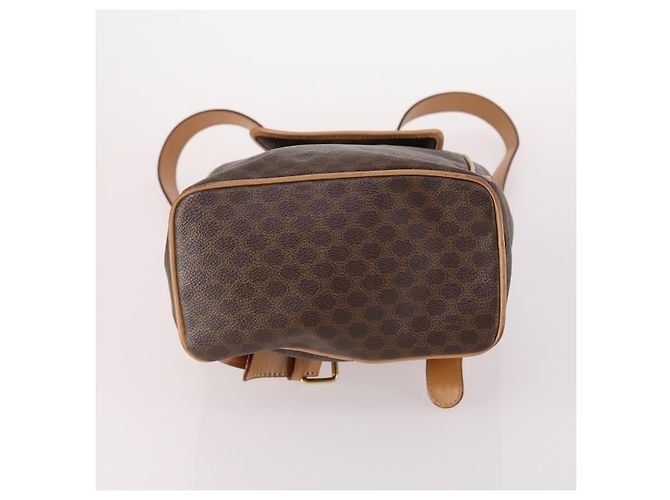 Céline CELINE Macadam Canvas Backpack PVC Leather Brown Gold Auth ep10632 Golden - view 11