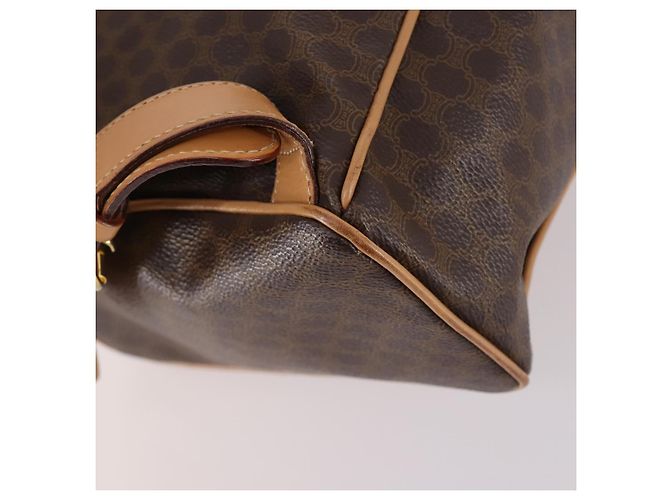 Céline CELINE Macadam Canvas Backpack PVC Leather Brown Gold Auth ep10632 Golden - view 14