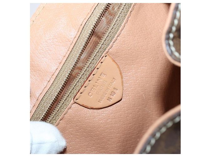Céline CELINE Macadam Canvas Backpack PVC Leather Brown Gold Auth ep10632 Golden - view 23