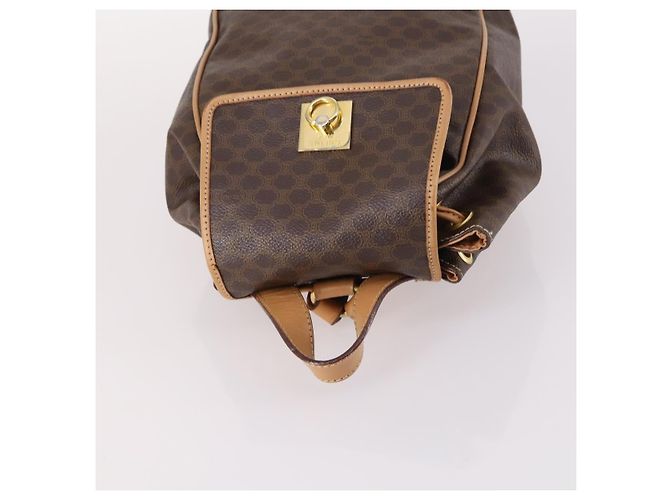 Céline CELINE Macadam Canvas Backpack PVC Leather Brown Gold Auth ep10632 Golden - view 6