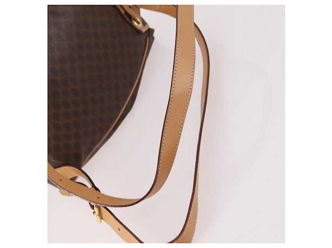Céline CELINE Macadam Canvas Backpack PVC Leather Brown Gold Auth ep10632 Golden - view 9