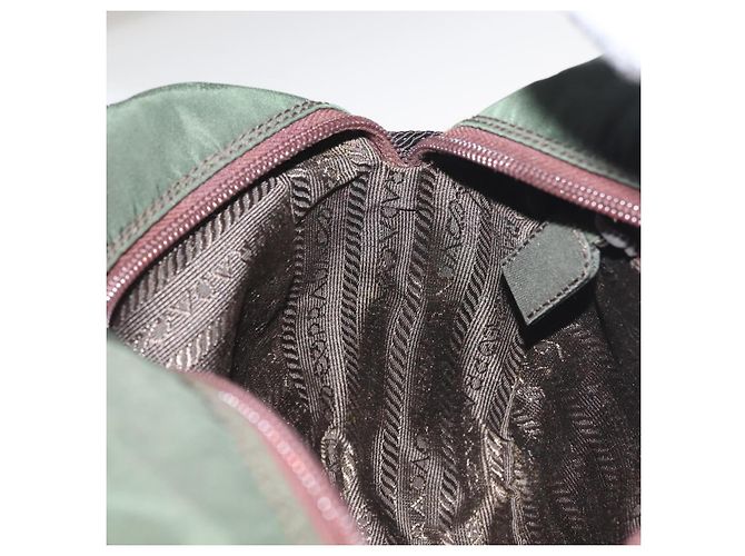 PRADA Borsa a mano in nylon khaki Auth bs29457 Cachi - vista 19