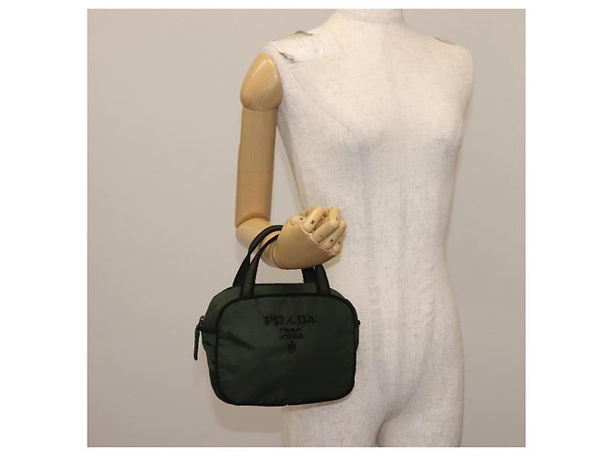 PRADA Borsa a mano in nylon khaki Auth bs29457 Cachi - vista 22