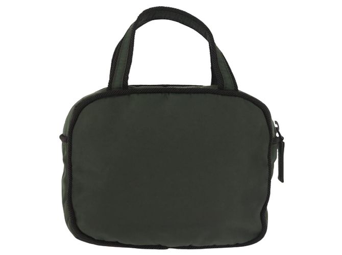 PRADA Borsa a mano in nylon khaki Auth bs29457 Cachi - vista 3