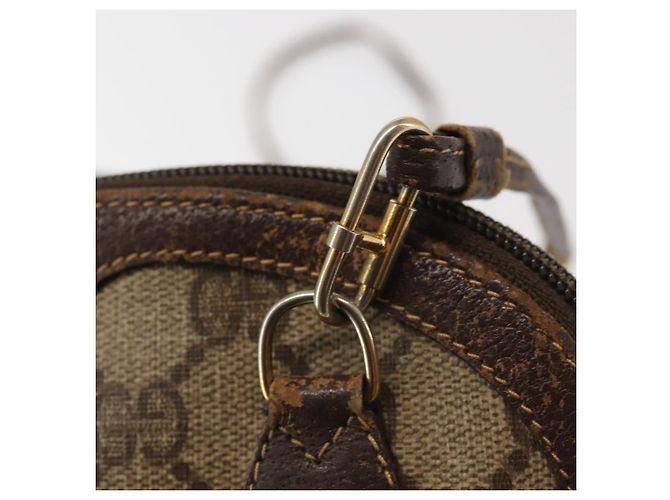 Gucci Borsa GG Supreme Web Sherry Line in PVC beige e oro 904 02 047 Auth 142653 D'oro - vista 15