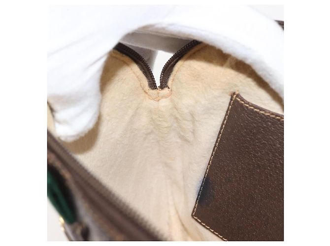 Gucci Borsa GG Supreme Web Sherry Line in PVC beige e oro 904 02 047 Auth 142653 D'oro - vista 21