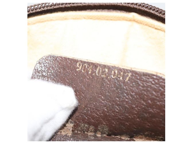 Gucci Borsa GG Supreme Web Sherry Line in PVC beige e oro 904 02 047 Auth 142653 D'oro - vista 23