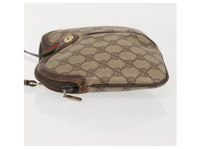 Gucci Borsa GG Supreme Web Sherry Line in PVC beige e oro 904 02 047 Auth 142653 D'oro - vista 6
