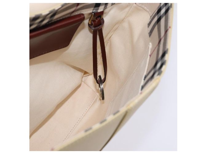 Burberry Borsa a Spalla in Tela Beige Auth BA5950 - vista 17