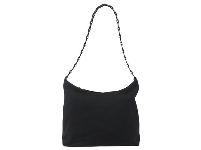 Borsa a Spalla Vala Chain in Tela Nera Salvatore Ferragamo Auth bs29117 Nero - vista 2