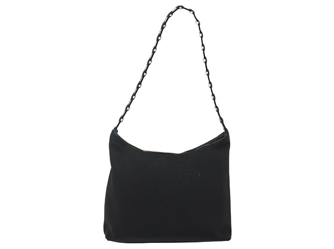 Borsa a Spalla Vala Chain in Tela Nera Salvatore Ferragamo Auth bs29117 Nero - vista 3