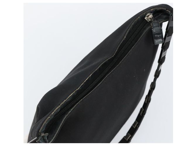 Borsa a Spalla Vala Chain in Tela Nera Salvatore Ferragamo Auth bs29117 Nero - vista 6