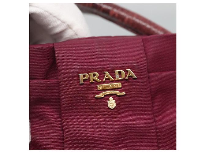 PRADA Borsa a mano in nylon viola oro Auth 141705 D'oro Porpora - vista 14