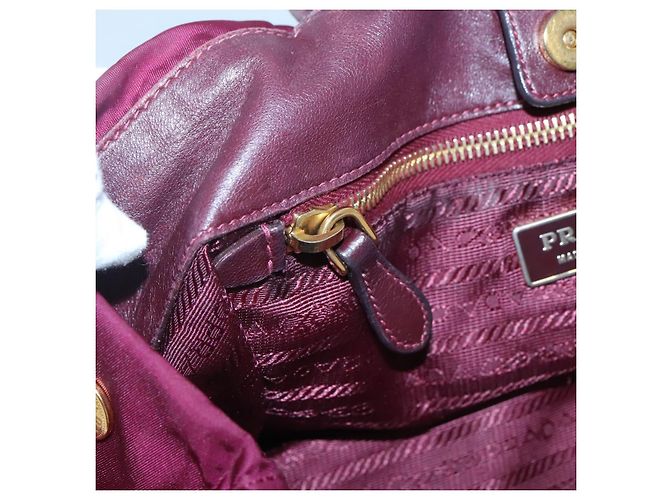 PRADA Borsa a mano in nylon viola oro Auth 141705 D'oro Porpora - vista 16