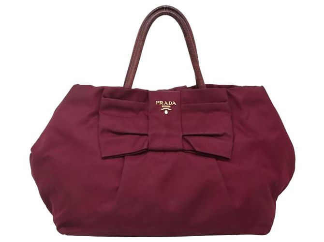 PRADA Borsa a mano in nylon viola oro Auth 141705 D'oro Porpora - vista 2