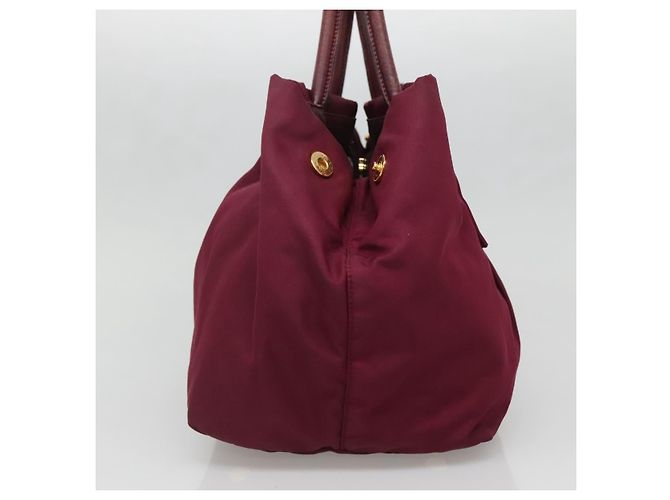 PRADA Borsa a mano in nylon viola oro Auth 141705 D'oro Porpora - vista 4