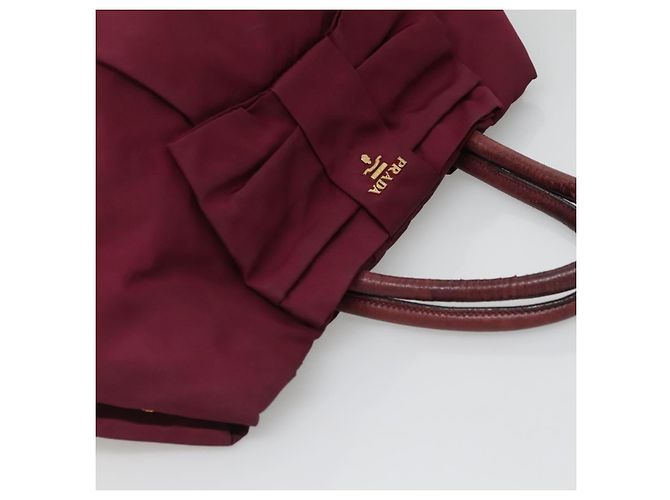 PRADA Borsa a mano in nylon viola oro Auth 141705 D'oro Porpora - vista 8