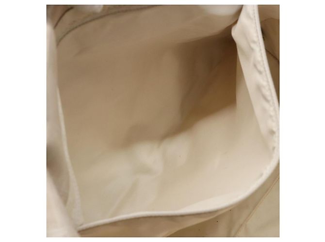 CHANEL Nova linha de viagem Bolsa de mão em nylon bege prata CC Auth 141486 - vista 20