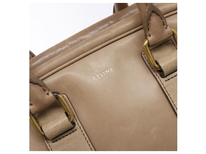 Céline Borsa a mano CELINE in pelle beige dorata Auth 141898 D'oro - vista 15