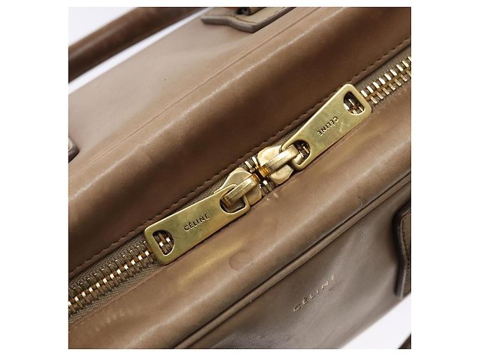 Céline Borsa a mano CELINE in pelle beige dorata Auth 141898 D'oro - vista 16