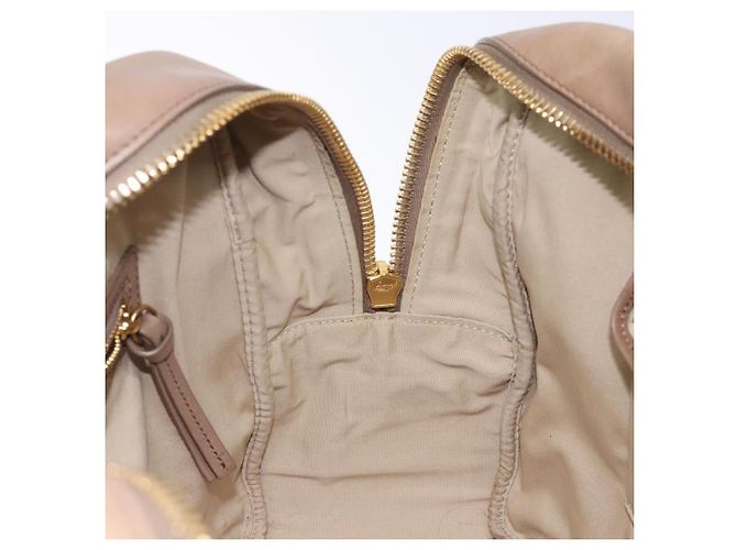 Céline Borsa a mano CELINE in pelle beige dorata Auth 141898 D'oro - vista 19