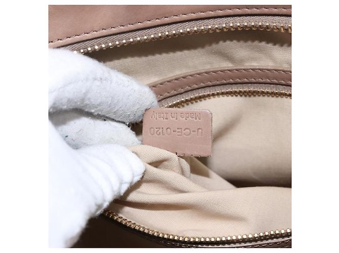 Céline Borsa a mano CELINE in pelle beige dorata Auth 141898 D'oro - vista 22
